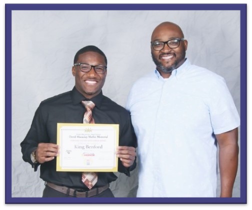 King Benford receiving award